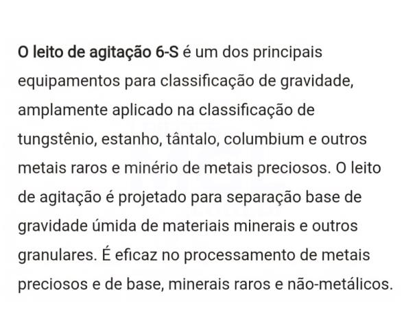 Foto de SÃO PAULO/SP - MESA CONCENTRADORA 6S PARA MINERAÇÃO DE OURO E OUTROS METAIS - PA13077