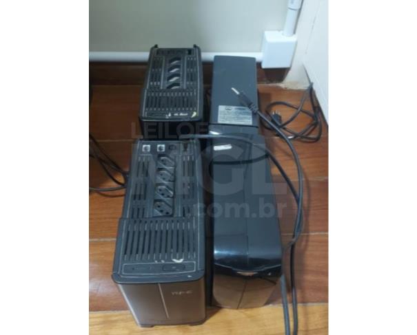 Foto de PORCIÚNCULA/RJ - Material de informática (monitores, DVD, mini system, notebook, som, cabos, câmeras de vigilância, retroprojetor, calculadora, impressora, CPUs). 