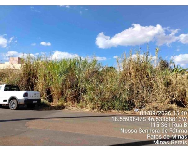 Foto de PATOS DE MINAS/MG - Lote urbano com área de 3.039,76 m², localizado no bairro Nossa Senhora de Fatima