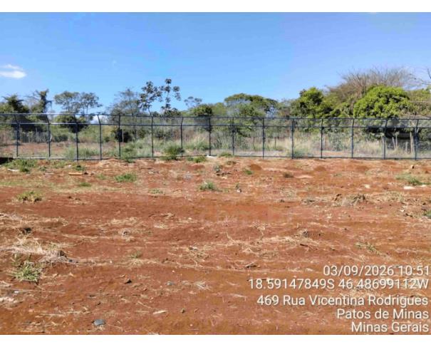Foto de PATOS DE MINAS/MG - Lote urbano com área de 1.699,76 m², localizado no bairro de Jardim Panorâmico 