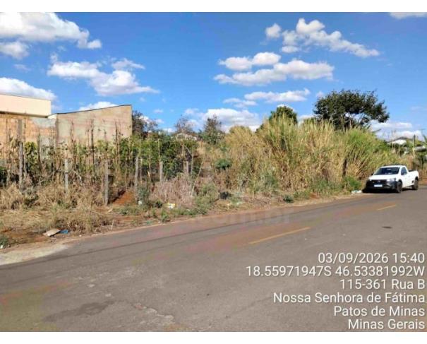 Foto de PATOS DE MINAS/MG - Lote urbano com área de 3.039,76 m², localizado no bairro Nossa Senhora de Fatima