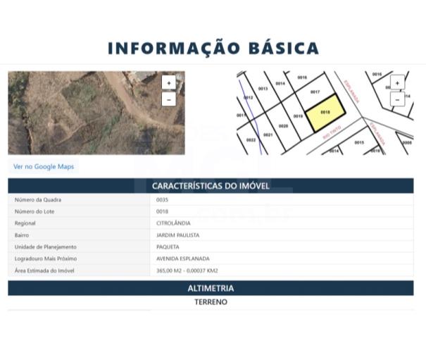 Foto de BETIM/MG — Lote com 360,00m² no bairro Jardim Paulista