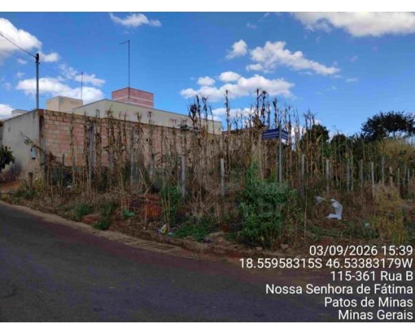 Foto de PATOS DE MINAS/MG - Lote urbano com área de 3.039,76 m², localizado no bairro Nossa Senhora de Fatima