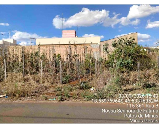 Foto de PATOS DE MINAS/MG - Lote urbano com área de 3.039,76 m², localizado no bairro Nossa Senhora de Fatima