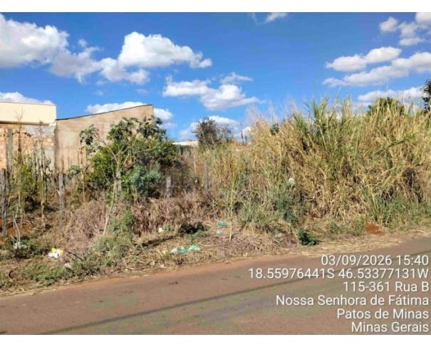 Foto de PATOS DE MINAS/MG - Lote urbano com área de 3.039,76 m², localizado no bairro Nossa Senhora de Fatima