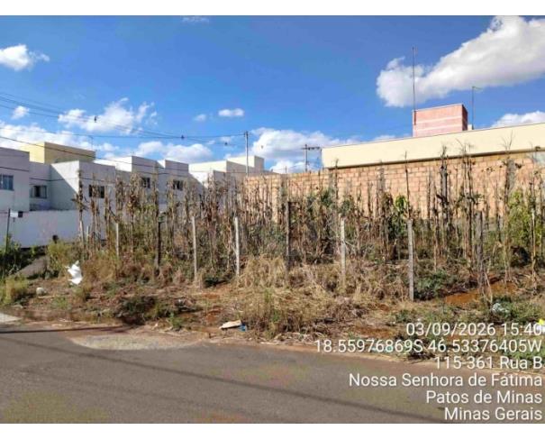 Foto de PATOS DE MINAS/MG - Lote urbano com área de 3.039,76 m², localizado no bairro Nossa Senhora de Fatima