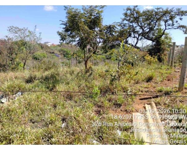 Foto de PATOS DE MINAS/MG - Lote 01 da Quadra 03, destinado a equipamento comunitário, com área de 3.920,39 m², localizado no Bairro Campos Elíseos