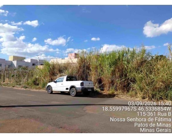 Foto de PATOS DE MINAS/MG - Lote urbano com área de 3.039,76 m², localizado no bairro Nossa Senhora de Fatima