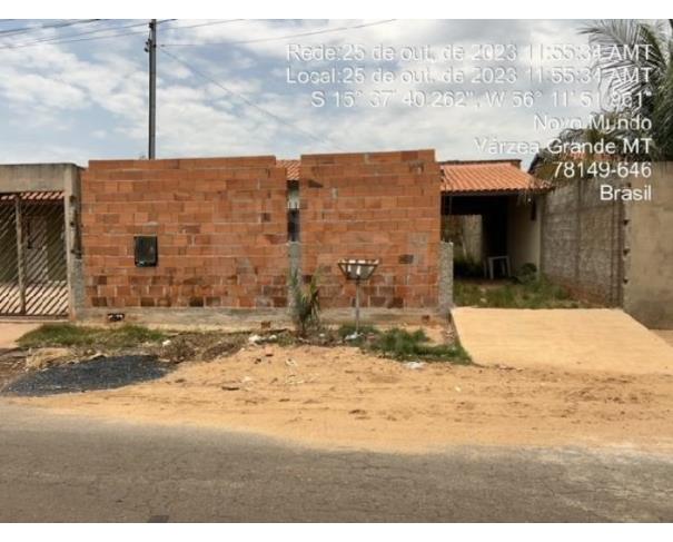 Foto de VÁRZEA GRANDE/MT — Casa com 2 quartos e 1 vaga na garagem no bairro Novo Mundo.