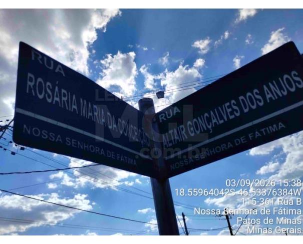 Foto de PATOS DE MINAS/MG - Lote urbano com área de 3.039,76 m², localizado no bairro Nossa Senhora de Fatima