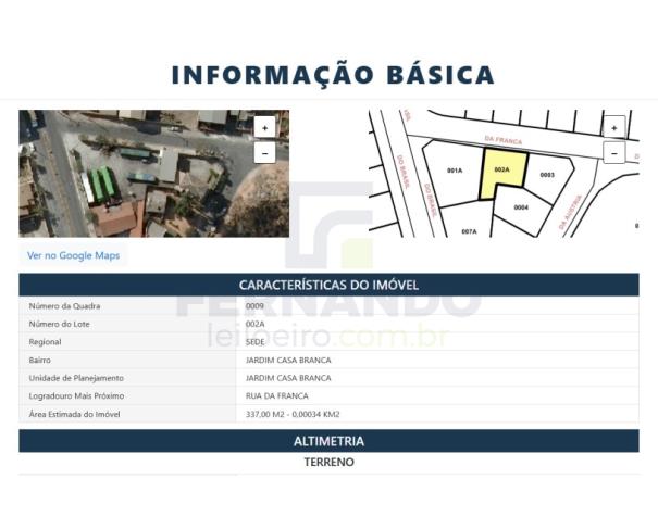 Foto de BETIM/MG — Lote com 426,00m² no bairro Jardim Casa Branca