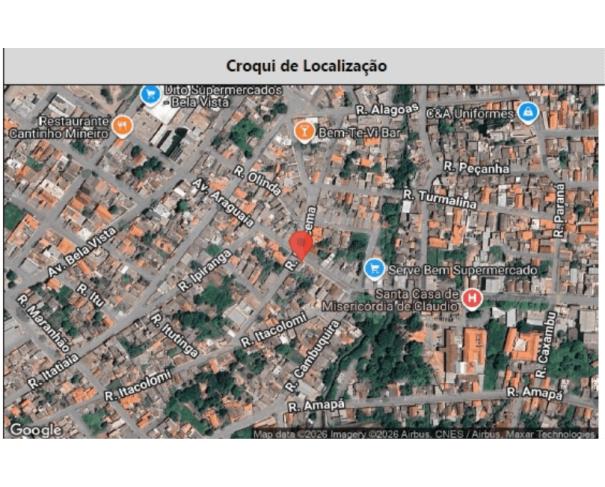 Foto de CLÁUDIO/MG – Casa e seu respectivo lote com a área de 250m², situado no Centro