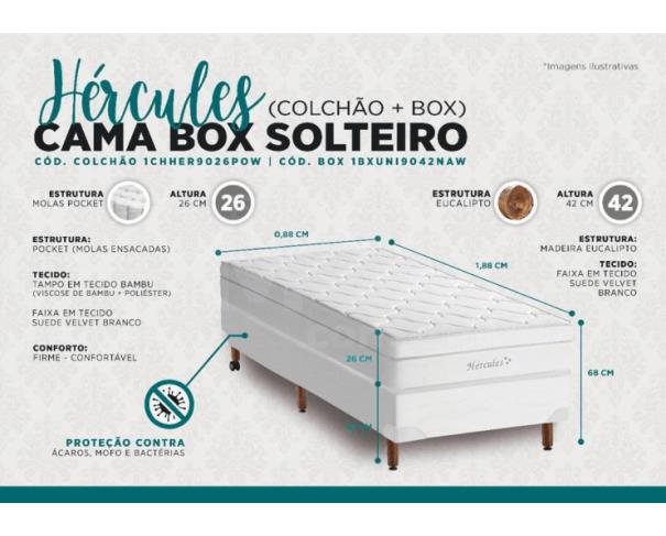 Foto de ITAUNA/MG- COLCHÃO HERCULES SOLTEIRO 88x188