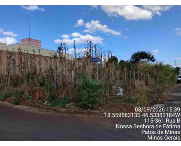 Foto de PATOS DE MINAS/MG - Lote urbano com área de 3.039,76 m², localizado no bairro Nossa Senhora de Fatima
