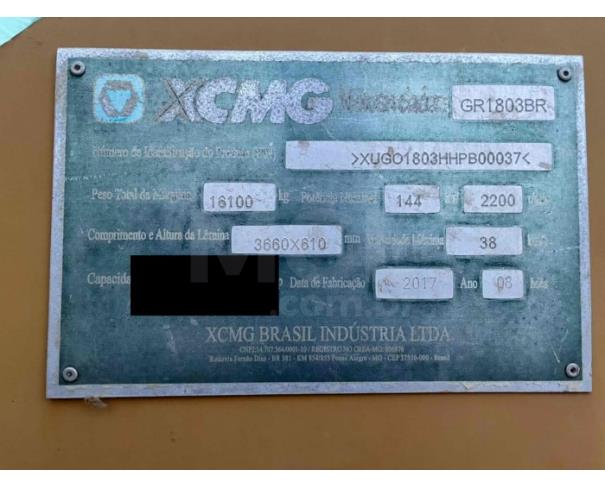 Foto de BALSAS/MA - Motoniveladora marca XCMG, modelo GR1803BR