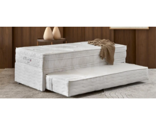 Foto de ITAÚNA/MG -   BIBOX PLUS MOLAS POCKET SUEDE BRANCO 108X188X40 PA6701