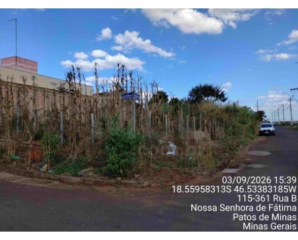 Foto de PATOS DE MINAS/MG - Lote urbano com área de 3.039,76 m², localizado no bairro Nossa Senhora de Fatima