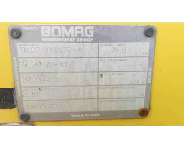 Foto de ITAÚNA/MG - ROLO COMPACTADOR RC 001 ENGESOL TANDEM ROLLER BW 161 AD 40 - PA5458 