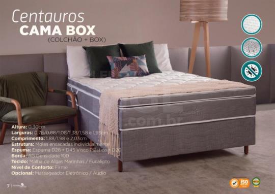 ITAÚNA/MG - COLCHÃO CENTAURUS POCKET SUED SILVER 158X198X30CM MAIS ECOBOX ITÁLIA SUEDE SILVER 158X198X34CM- MA11235